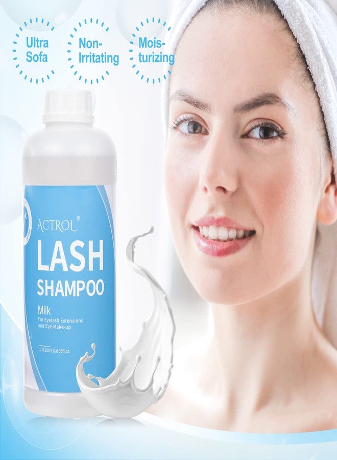ACTROL Eyelash Extension Cleanser Milk 1L Natural Lash Extension Shampoo Professional Eyelid Foaming Cleanser Paraben & Sulfate Free Non-lrritating with Salon and Home Care - Image 5